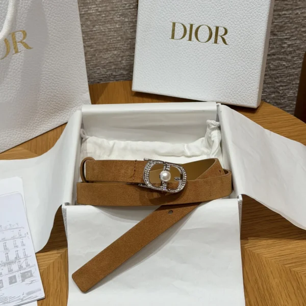 BTDIOR0010-01 Dior 30 Montaigne Jolie Crystal Pearl Suede Calfskin Belt 20mm