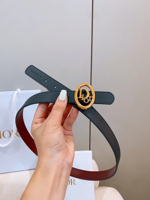 Dior 30 Montaigne Woven-Edge Calfskin Belt 25mm