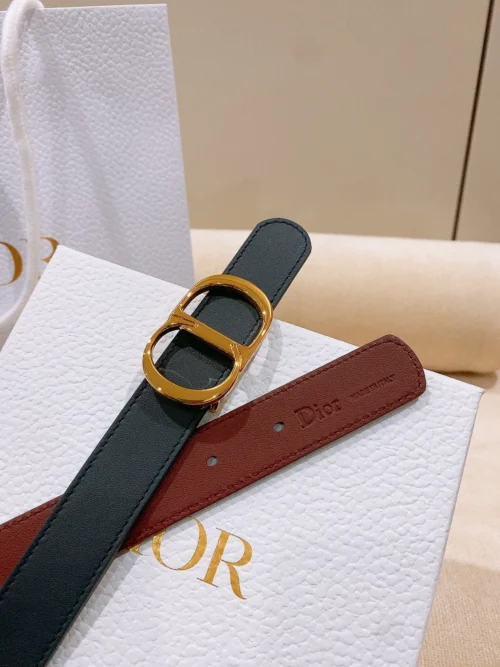Dior 30 Montaigne Woven-Edge Calfskin Belt 25mm
