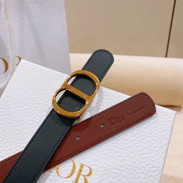 BTDIOR0013-01 Dior 30 Montaigne Woven-Edge Calfskin Belt 25mm