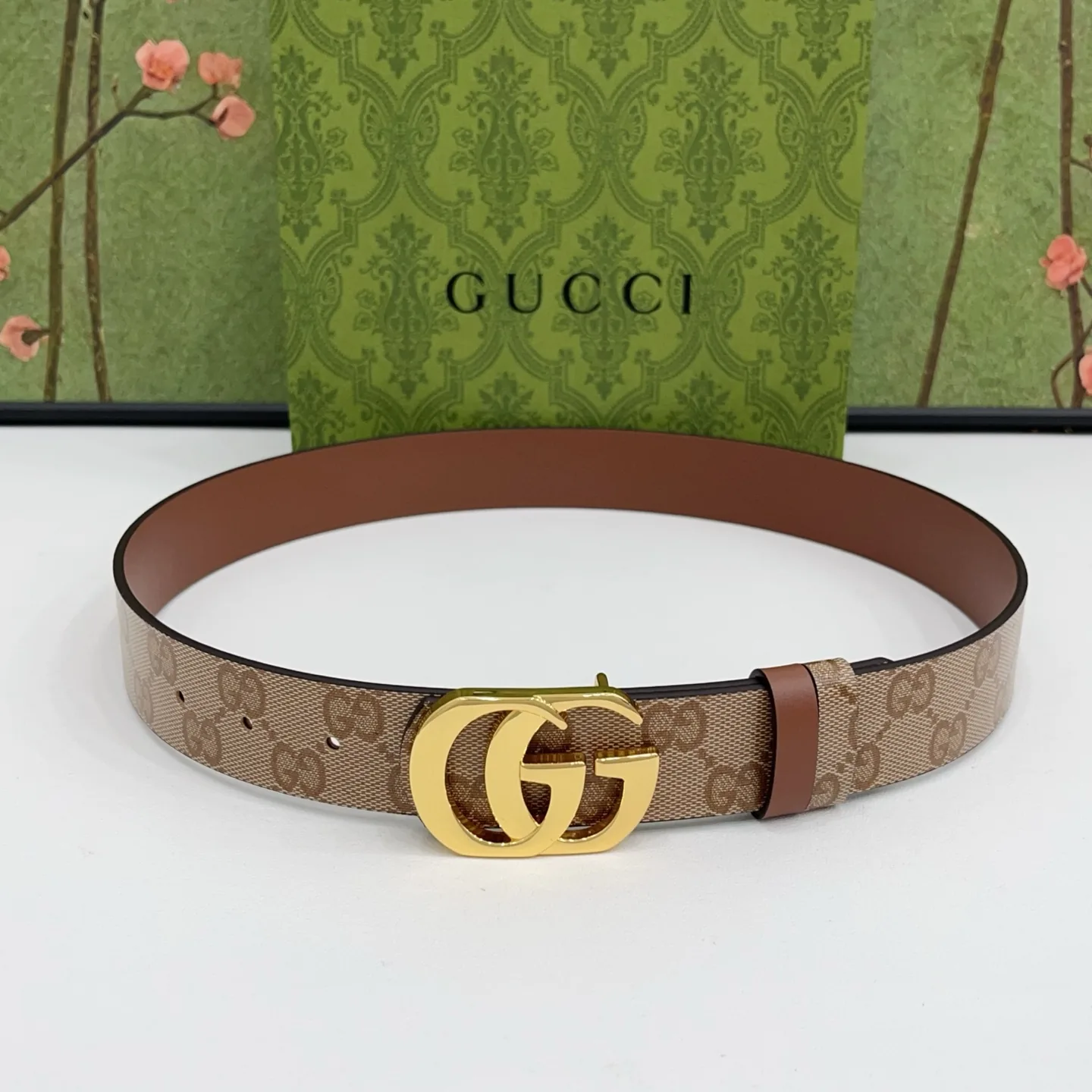 Gucci Double G Canvas Belt 35mm