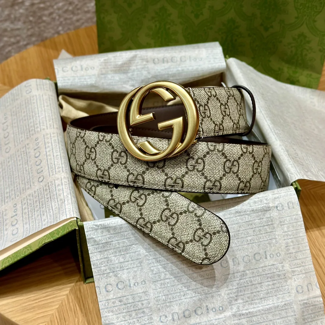 BTGUCCI0011-01 Gucci Men's Interlocking G GG Supreme Canvas Belt