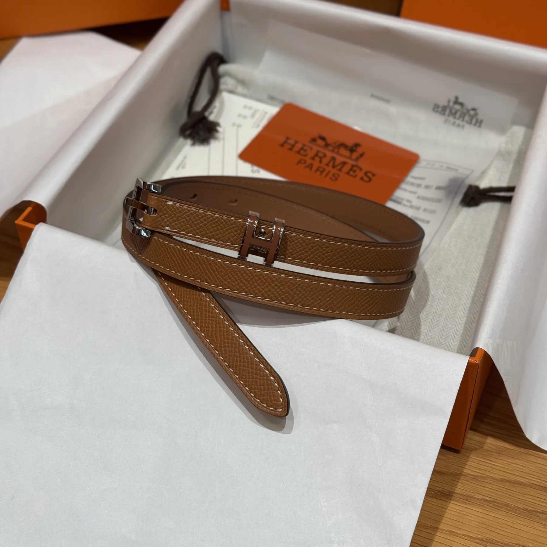 BTHERMES0014-01 Hermes Pop H 15 Epsom Calfskin Belt 15mm
