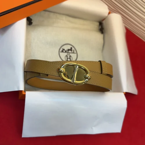 Hermes Chain-Link Buckle Epsom Calfskin Belt 18mm
