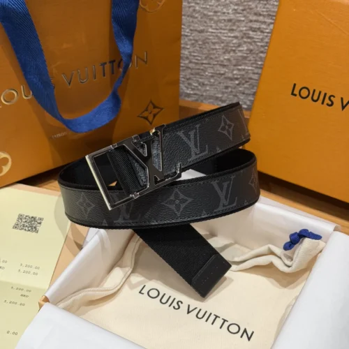 Louis Vuitton Men's Canvas & Leather Belt 35mm
