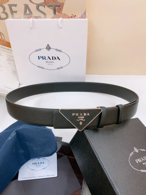 Prada Triangle Logo Belt 35mm