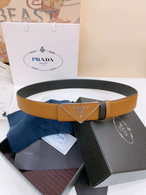 Prada Triangle Logo Belt 35mm