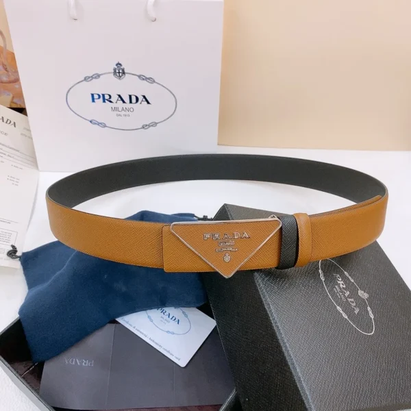 Prada Triangle Logo Belt 35mm