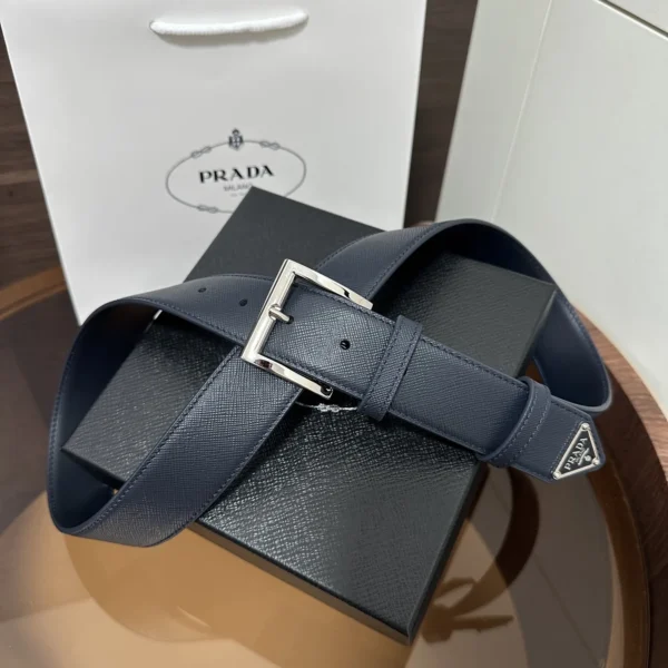 Prada Saffiano Triangle Logo Belt 35mm