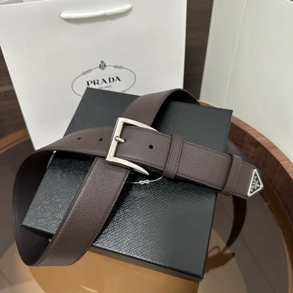 Prada Saffiano Triangle Logo Belt 35mm