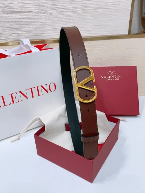 Valentino VLOGO Signature Crystal Smooth Calfskin Belt 30mm