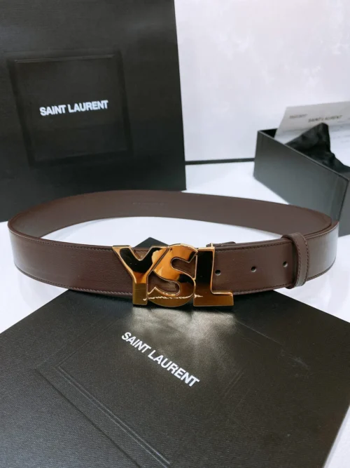 Saint Laurent YSL Buckle Reversible Calfskin Belt 34mm