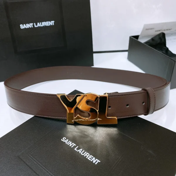 Saint Laurent YSL Buckle Reversible Calfskin Belt 34mm