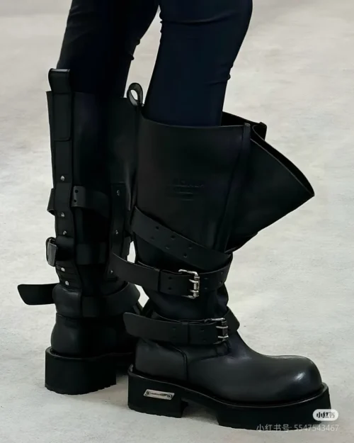 Balenciaga Venom Strappy Biker Boots