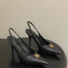 Balenciaga Pointed-Toe Slingback Heeled Sandals