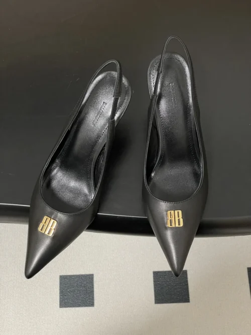 Balenciaga Pointed-Toe Slingback Heeled Sandals
