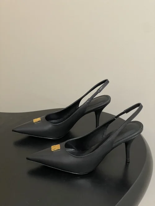 Balenciaga Pointed-Toe Slingback Heeled Sandals
