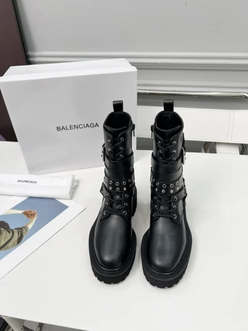 Balenciaga Venom Strappy Biker Boots