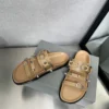 Balenciaga Leather Studded Platform Slides