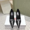 Balenciaga Lambskin Pointed-Toe Heeled Sandals