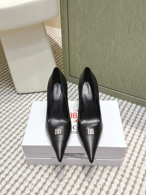 Balenciaga Lambskin Pointed-Toe Heeled Sandals