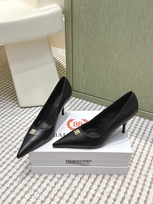 Balenciaga Lambskin Pointed-Toe Heeled Sandals