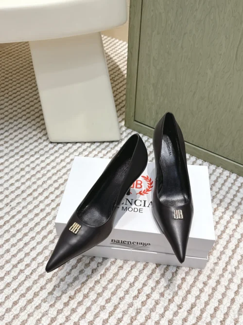 Balenciaga Lambskin Pointed-Toe Heeled Sandals