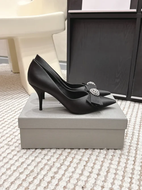 Balenciaga Suede Pointed-Toe Bow-Detail Pumps