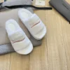 Balenciaga Shearling Platform Slides