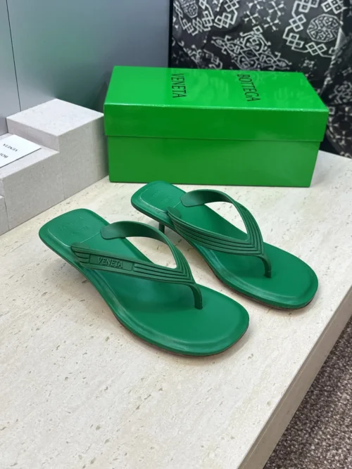 Bottega Veneta Lambskin Square-Toe Slides