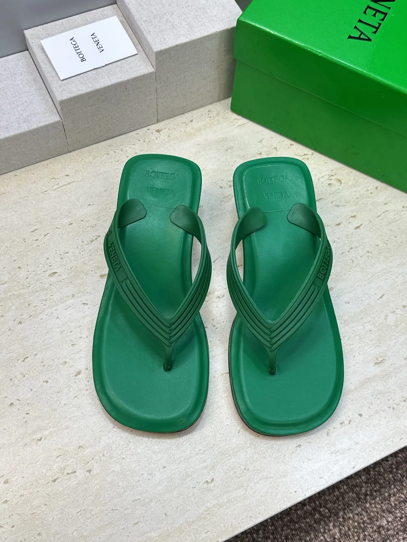 Bottega Veneta Lambskin Square-Toe Slides