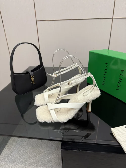 Bottega Veneta Shearling Square-Toe Shoes