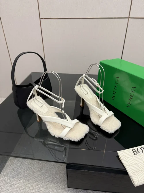 Bottega Veneta Shearling Square-Toe Shoes