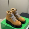 Bottega Veneta Suede Platform Lace-Up Ankle Boots