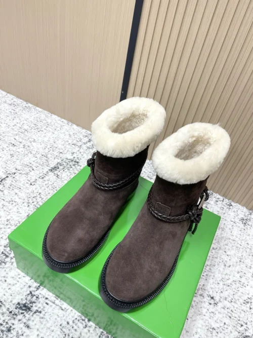 Bottega Veneta Shearling Buckle Riding Boots
