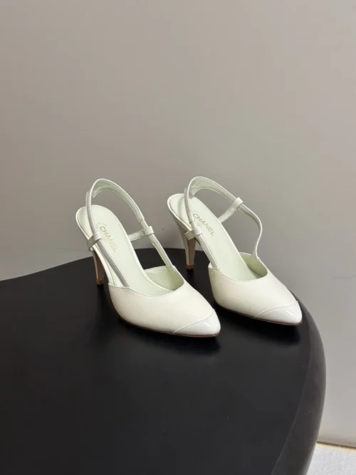 Chanel Pointed-Toe Bow-Detail Heeled Sandals