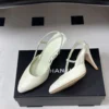 Chanel Pointed-Toe Bow-Detail Heeled Sandals