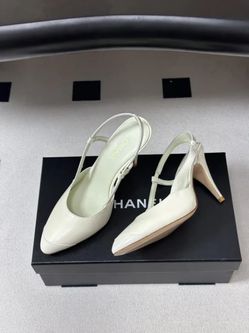 Chanel Pointed-Toe Bow-Detail Heeled Sandals