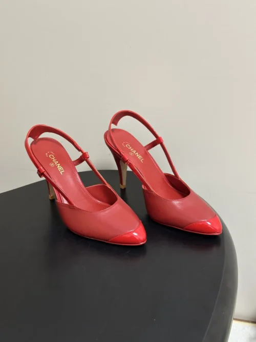Chanel Pointed-Toe Bow-Detail Heeled Sandals