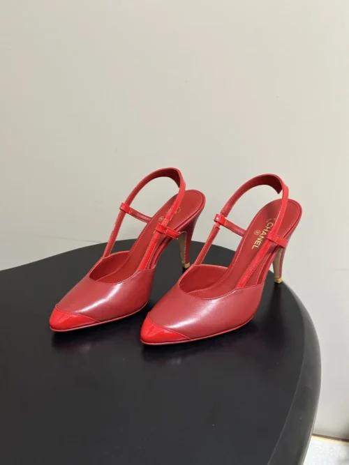 Chanel Pointed-Toe Bow-Detail Heeled Sandals