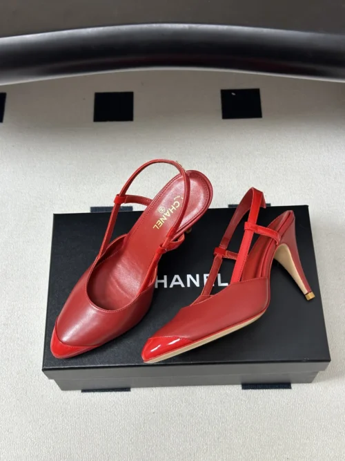 Chanel Pointed-Toe Bow-Detail Heeled Sandals