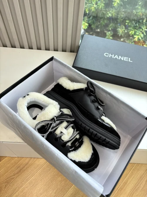 Chanel Suede Platform Sneakers