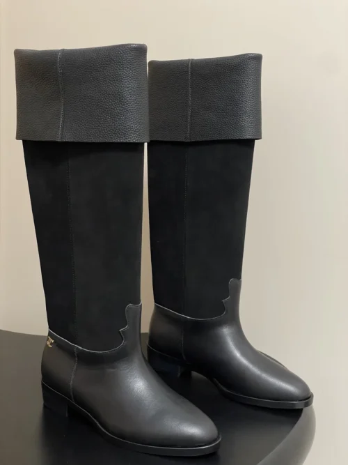 Chanel Suede Riding Boots