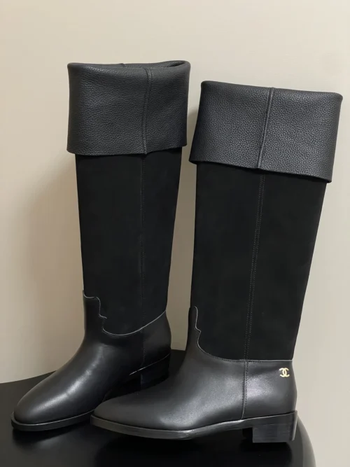 Chanel Suede Riding Boots