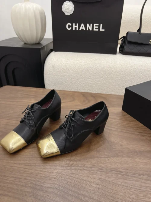Chanel Square-Toe Oxford Shoes