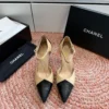 Chanel Square-Toe Heeled Sandals