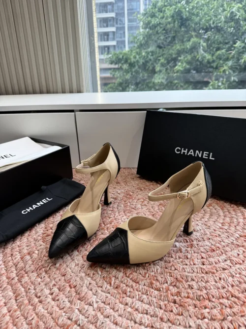 Chanel Square-Toe Heeled Sandals