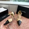 Chanel Square-Toe Heeled Sandals