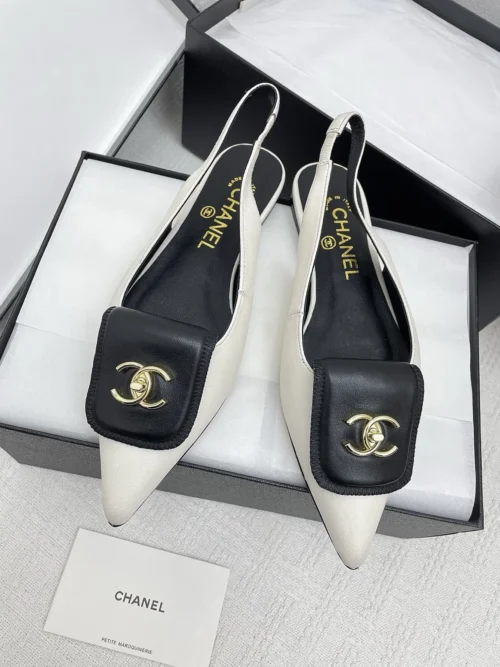 Chanel Lambskin Pointed-Toe Sandals
