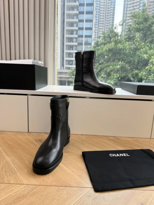 Chanel Leather Riding Boots